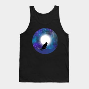 Black Cat Silhouette Tank Top